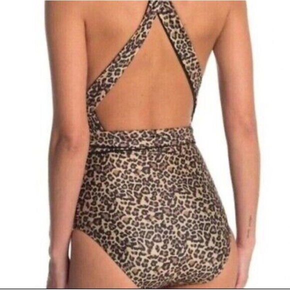 Nicole Miller One Piece Animal Print Swimsuit Size Small Wear It 6 Ways - Picture 2 of 10